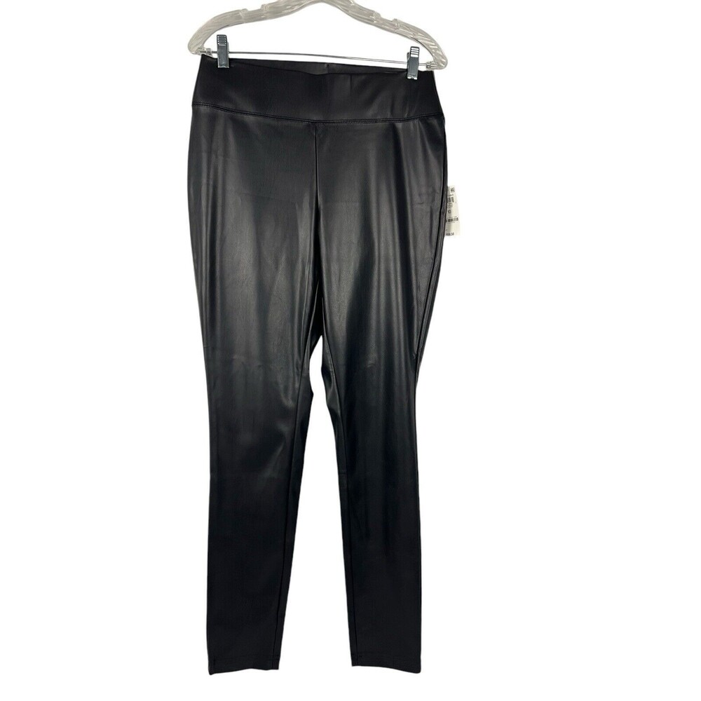 I-N-K Faux-Leather  Leggings Size 10 Black NWT